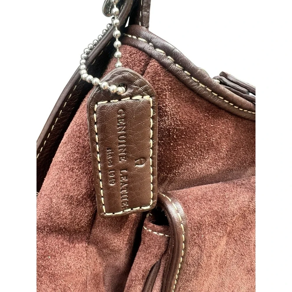 Vintage Etienne Aigner Brown Suede Hobo Shoulder Bag Y2K Slouchy Boho Purse